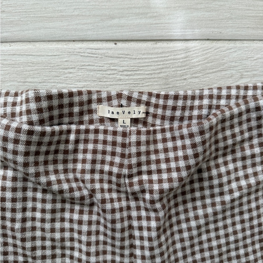 Baevely Brown Gingham Pants - Picture 2 of 4